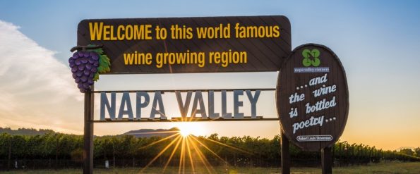 Napa Valley Sign Napa Valley sign at sunset.